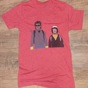 Red Tee with Graphic Duo Design